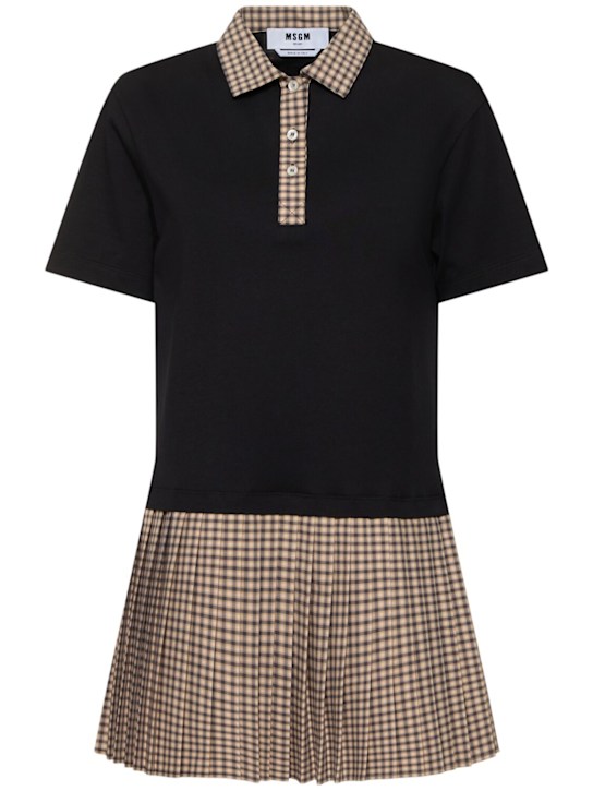 MSGM: Cotton polo mini dress - women_0 | Luisa Via Roma