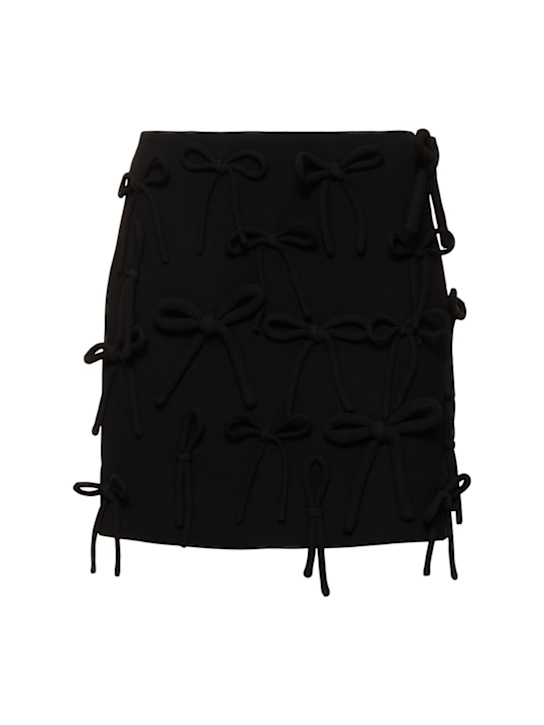 MSGM: Bow embellished mini skirt - women_0 | Luisa Via Roma