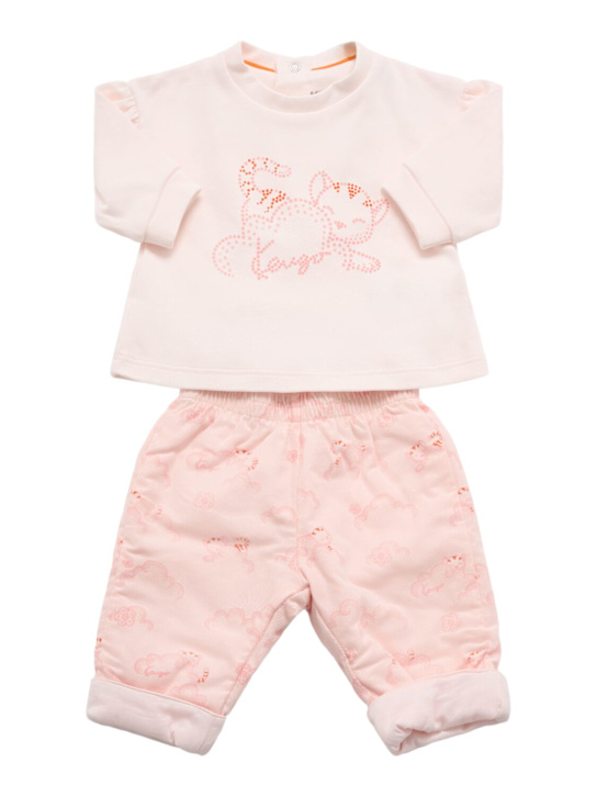 Kenzo Kids: Printed cotton sweatshirt & sweatpants - kids-girls_0 | Luisa Via Roma