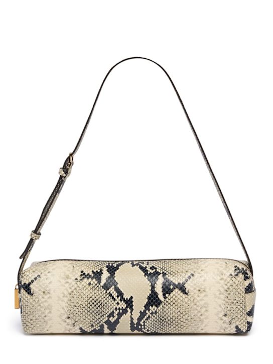 Khaite: Kye python embossed leather shoulder bag - Natural - women_0 | Luisa Via Roma