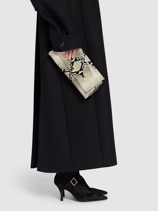 Khaite: Audrey python embossed leather clutch - women_1 | Luisa Via Roma