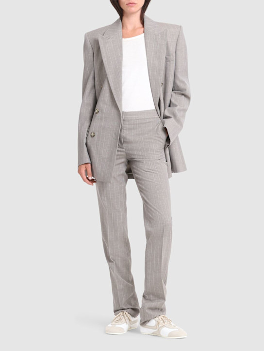 Stella McCartney: Striped wool straight pants - women_1 | Luisa Via Roma