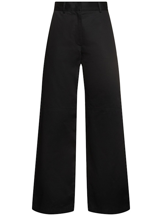 MSGM: High rise cotton straight pants - women_0 | Luisa Via Roma