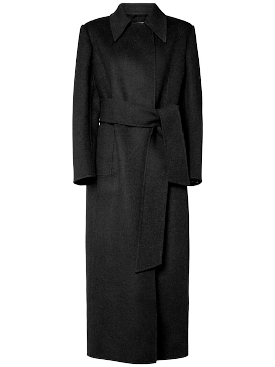 Khaite: Lea wool belted long coat - Black - women_0 | Luisa Via Roma
