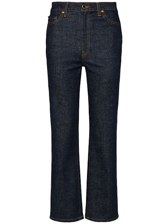 Khaite: Abigail cropped high-rise straight jeans - Dark Blue - women_0 | Luisa Via Roma