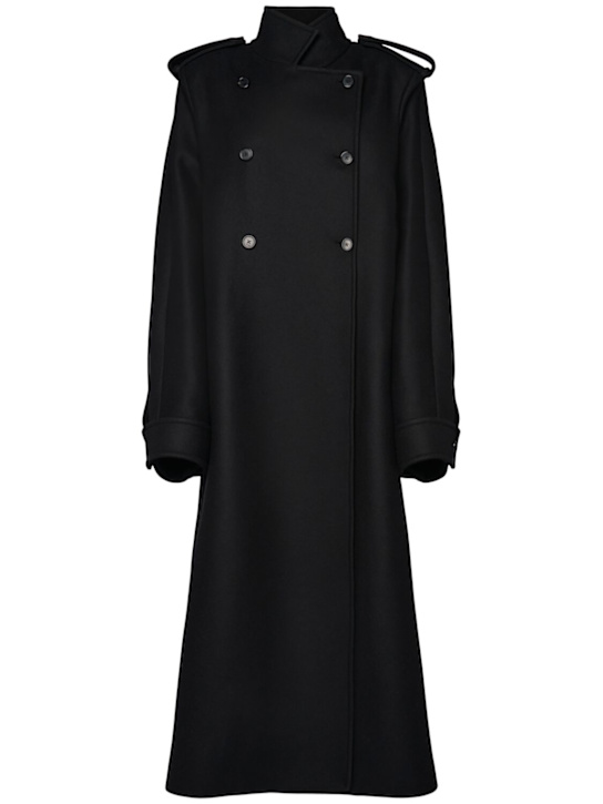 Khaite: Donna wool double breasted long coat - Black - women_0 | Luisa Via Roma