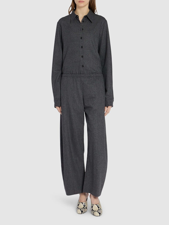 Khaite: Clover wool wide pants - women_1 | Luisa Via Roma