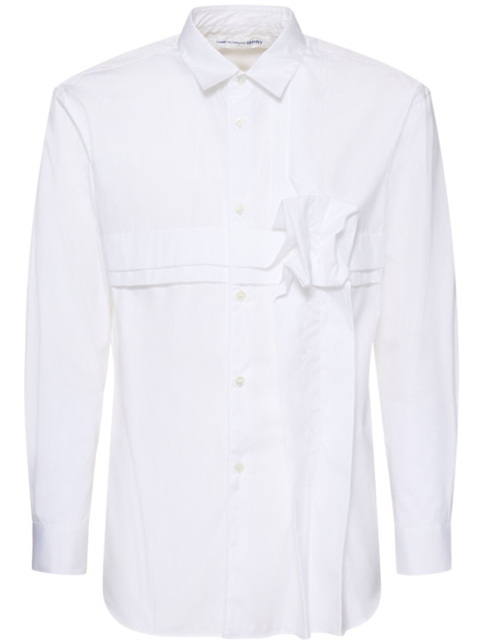 Comme des Garçons Shirt: Cotton poplin shirt w/ 3d rose - men_0 | Luisa Via Roma