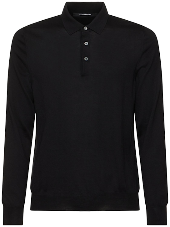 Pablo silk & cotton long sleeved polo