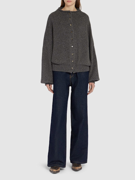 Khaite: Winslow denim wide jeans - Dark Blue - women_1 | Luisa Via Roma