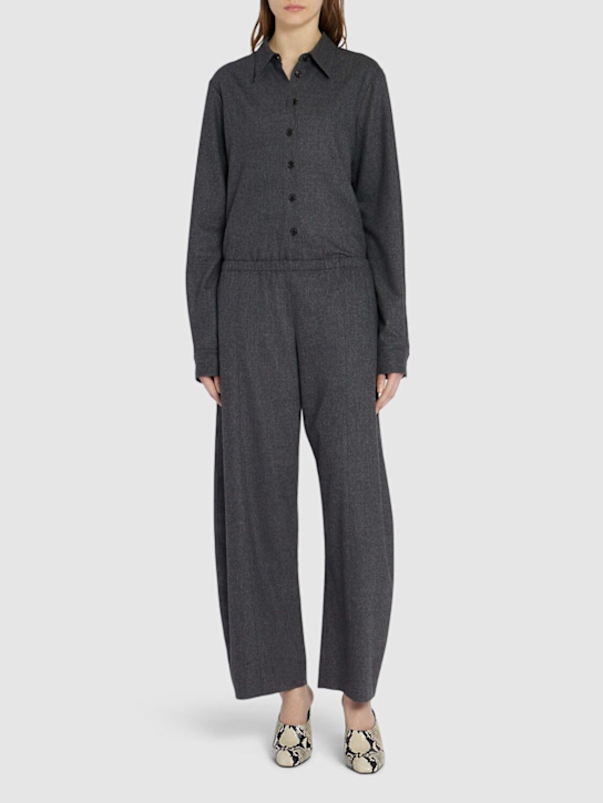 Khaite: Auryn wool shirt - Dark Grey - women_1 | Luisa Via Roma