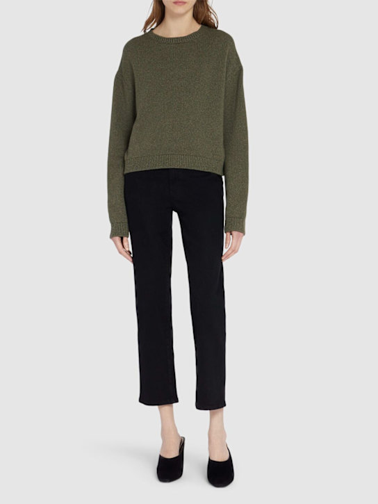 Khaite: Jean droit cropped taille haute Abigail - Noir - women_1 | Luisa Via Roma