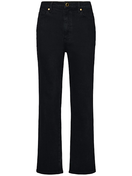 Khaite: Jean droit cropped taille haute Abigail - Noir - women_0 | Luisa Via Roma