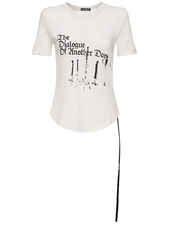 Ann Demeulemeester: Floor micro jersey printed t-shirt - women_0 | Luisa Via Roma