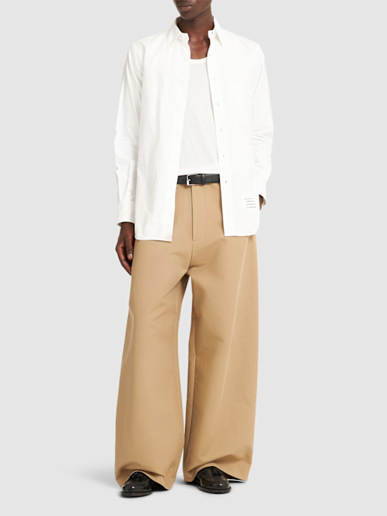 Thom Browne: Classic oxford button down shirt - White - men_1 | Luisa Via Roma