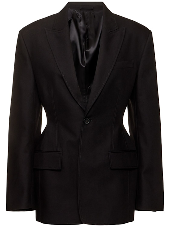 Wardrobe.nyc: Drill contour cotton blazer - women_0 | Luisa Via Roma