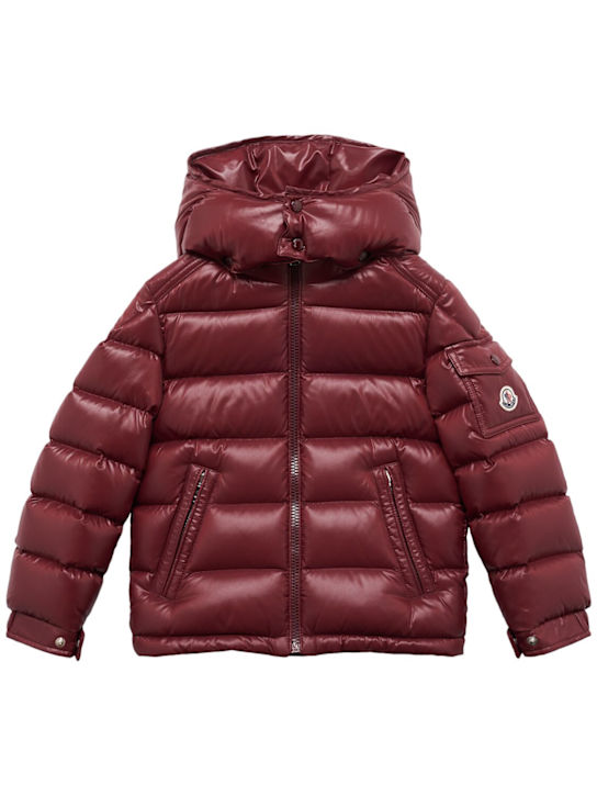 Moncler: New Moncler Maya nylon down jacket - ボルドー - kids-boys_0 | Luisa Via Roma