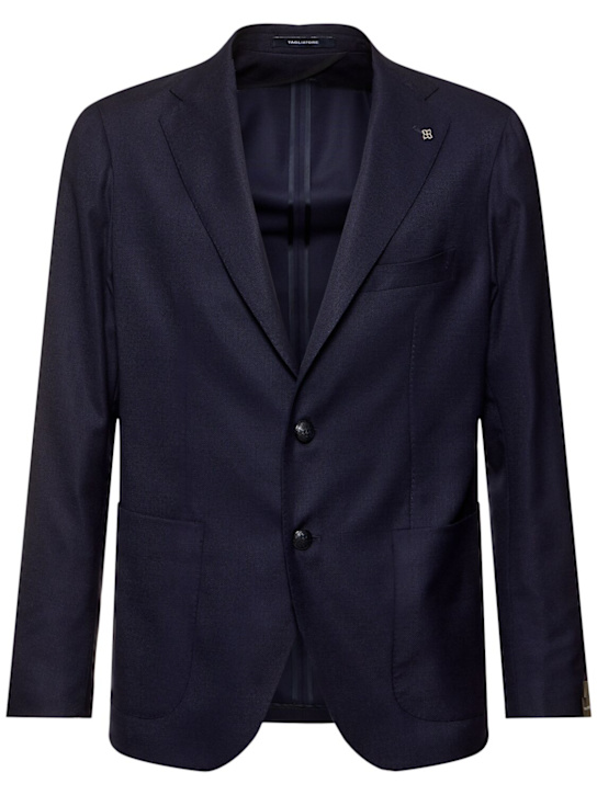 Tagliatore: 110's stretch wool blazer - Blue - men_0 | Luisa Via Roma