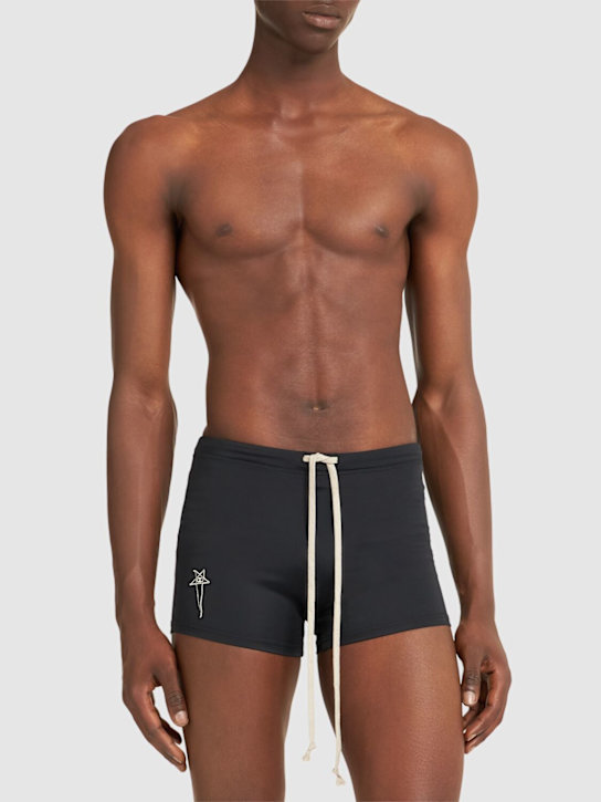 Rick Owens: Champion swim trunks - Black - men_1 | Luisa Via Roma