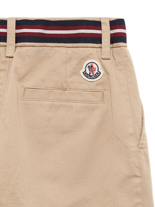 Moncler: Hose aus Baumwollmischgewebe mit Besatz - Beige - kids-boys_1 | Luisa Via Roma