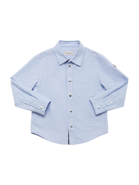 Moncler: Hemd aus Baumwolloxford - Hellblau - kids-boys_0 | Luisa Via Roma
