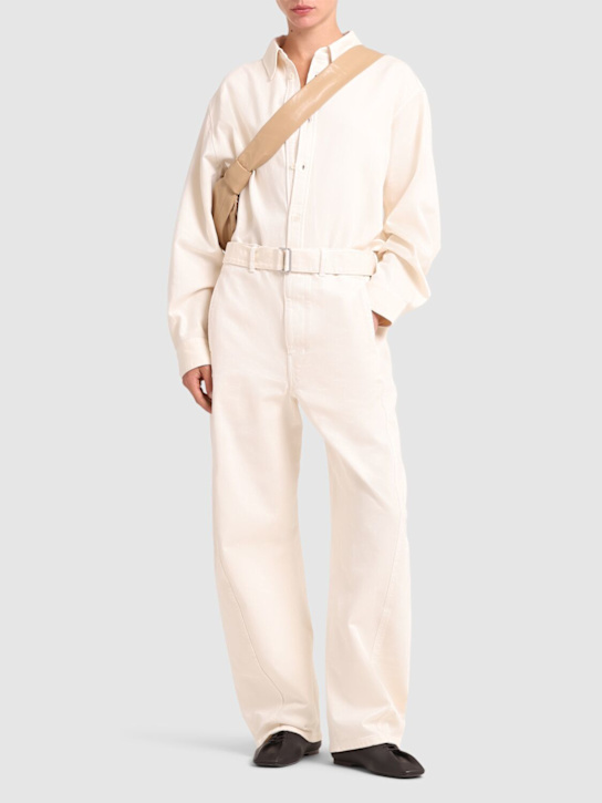 Lemaire: Twisted belted jeans - White - women_1 | Luisa Via Roma