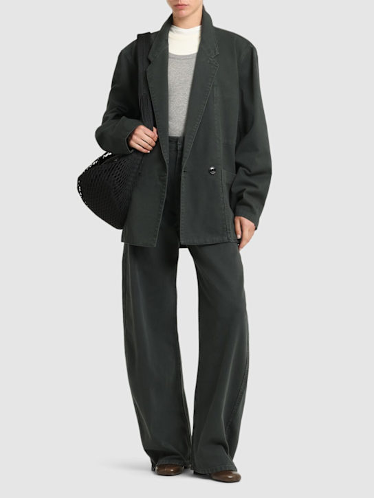 Lemaire: Denim double breast workwear jacket - women_1 | Luisa Via Roma