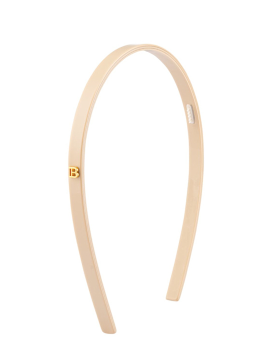 Balmain Hair: Serre-tête fin en acétate avec logo - Beige - beauty-women_0 | Luisa Via Roma