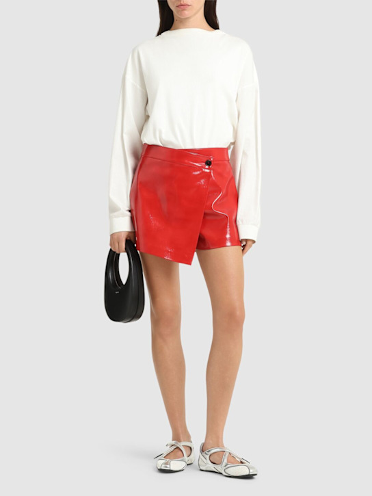 MSGM: Vinyl wrap mini skort - women_1 | Luisa Via Roma