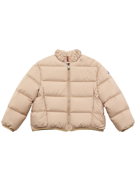 Moncler: Ora tech down jacket - Beige - kids-girls_0 | Luisa Via Roma