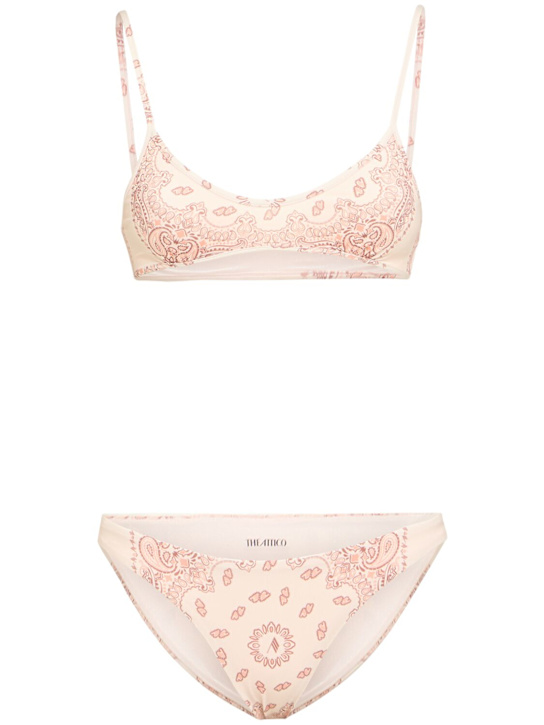 The Attico: Bandana print lycra bikini - Pink/Multi - women_0 | Luisa Via Roma