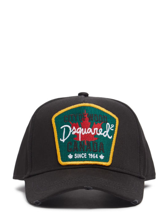 Dsquared2: Embroidered logo cotton cap - men_0 | Luisa Via Roma