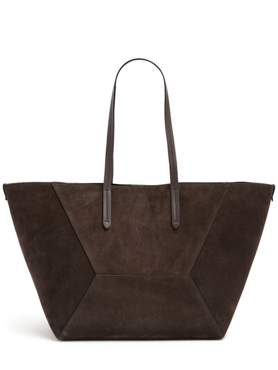 Brunello Cucinelli: Bolso tote de piel - Corvino - women_0 | Luisa Via Roma