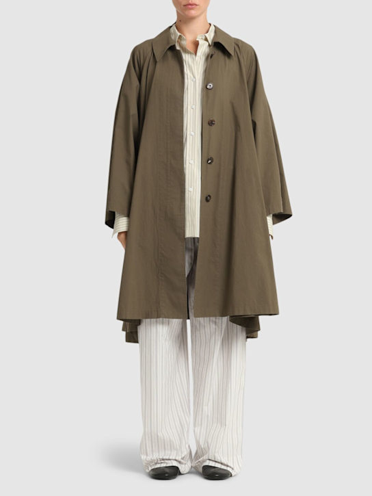 The Row: Leins gabardine trench coat - Khaki - women_1 | Luisa Via Roma