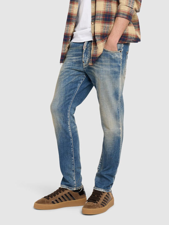 Dsquared2: Striped logo suede sneakers - men_1 | Luisa Via Roma