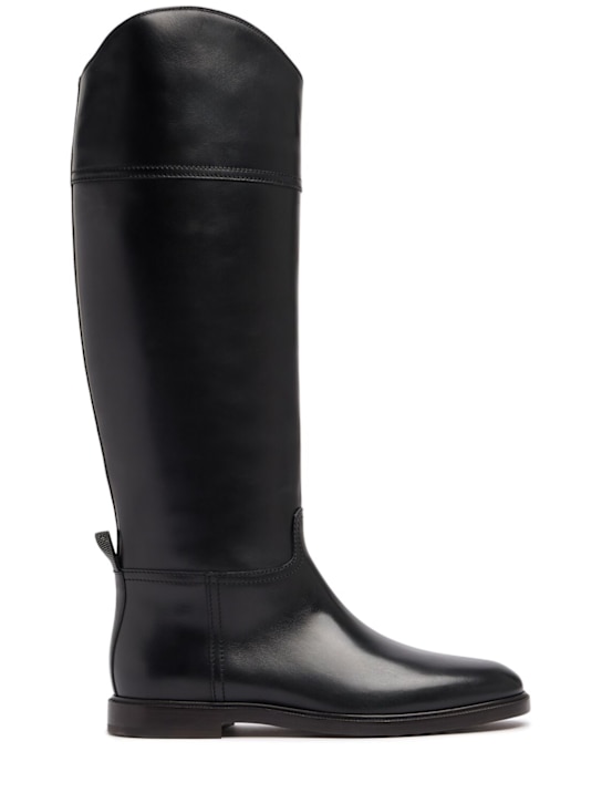 Brunello Cucinelli: 20mm Leather riding boots - women_0 | Luisa Via Roma
