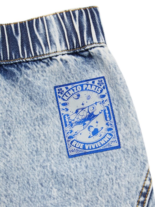 Kenzo Kids: Cotton blend straight denim jeans - kids-girls_1 | Luisa Via Roma