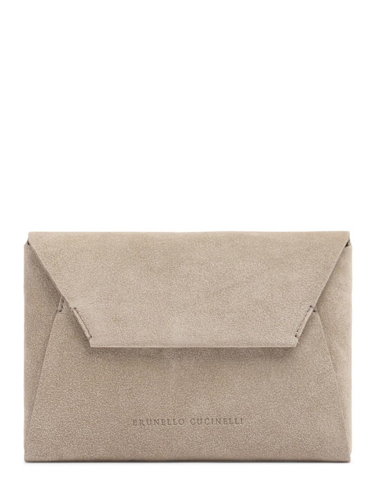 Brunello Cucinelli: Soft clutch - アイス - women_0 | Luisa Via Roma