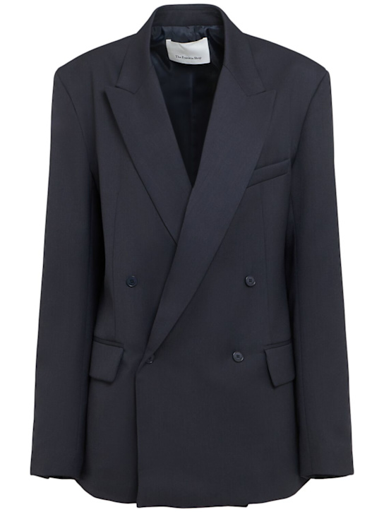 The Frankie Shop: Newark double breast wool blend blazer - women_0 | Luisa Via Roma