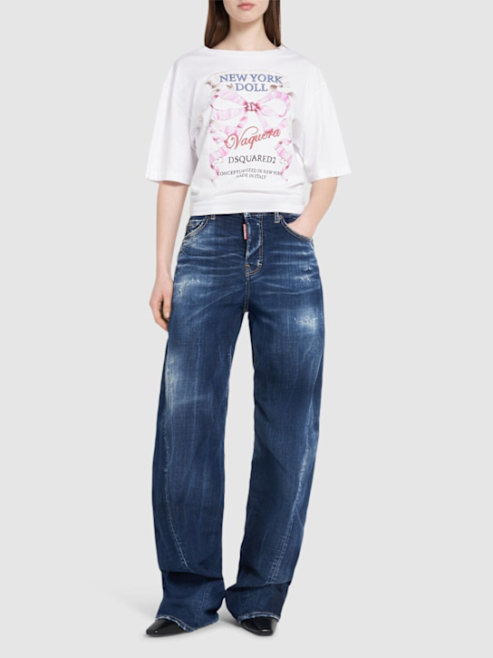 Dsquared2: T-shirt en jersey coupe ample Vaquera - women_1 | Luisa Via Roma