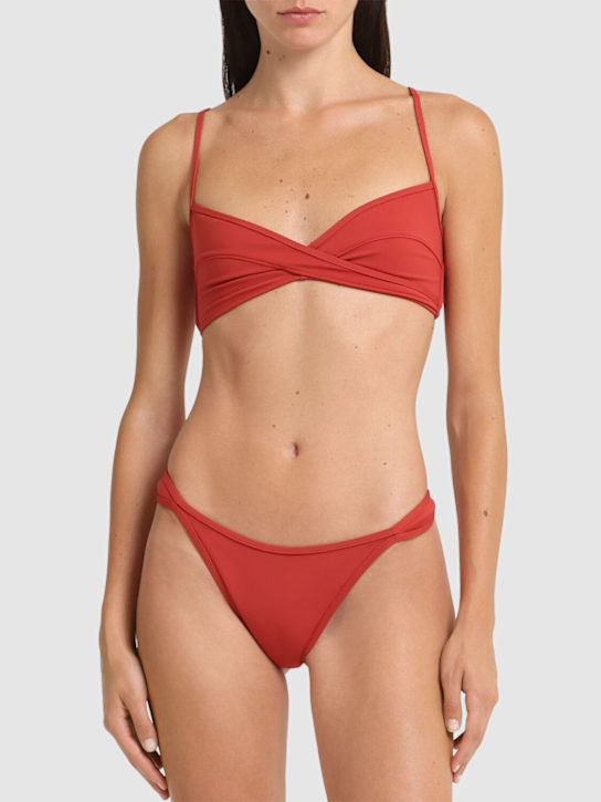 Tropic Of C: Infinity recycled tech bikini top - Brown - women_1 | Luisa Via Roma