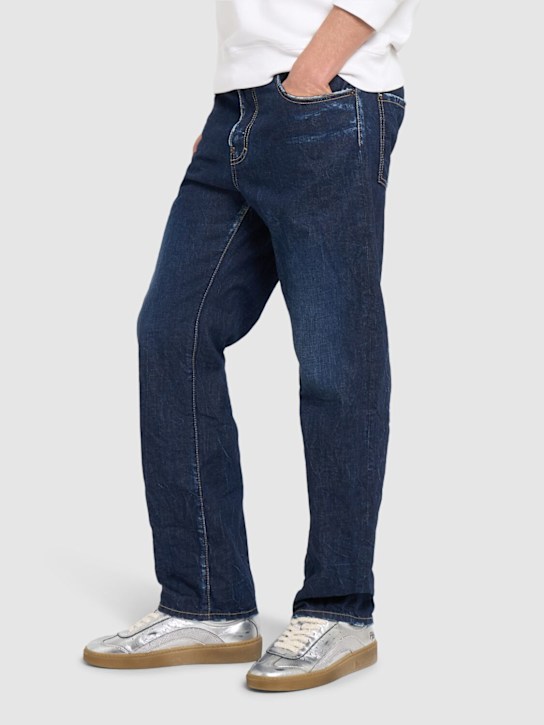 Dsquared2: Sneakers basses en cuir métallisé - men_1 | Luisa Via Roma