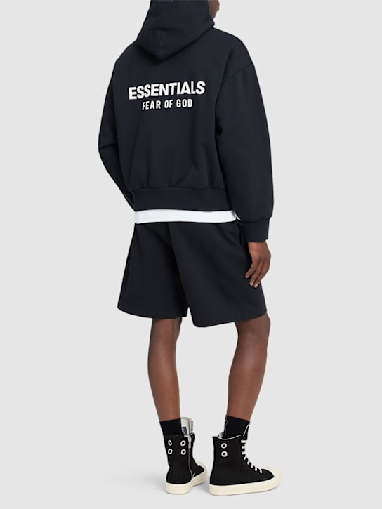 Fear of God ESSENTIALS: Classic fit logo cotton blend hoodie - men_1 | Luisa Via Roma