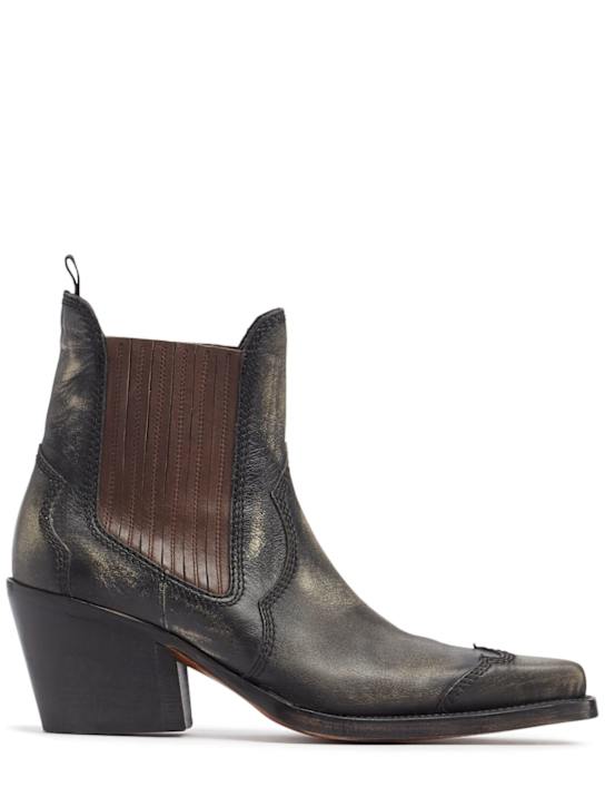 Dsquared2: 80mm Magliano leather cowboy boots - men_0 | Luisa Via Roma