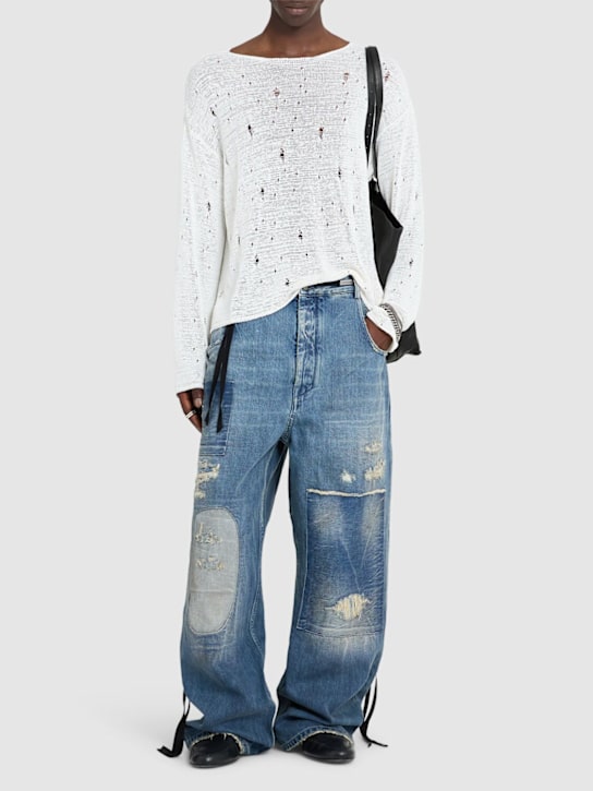 Ann Demeulemeester: Olan 5-pocket wide jeans - men_1 | Luisa Via Roma