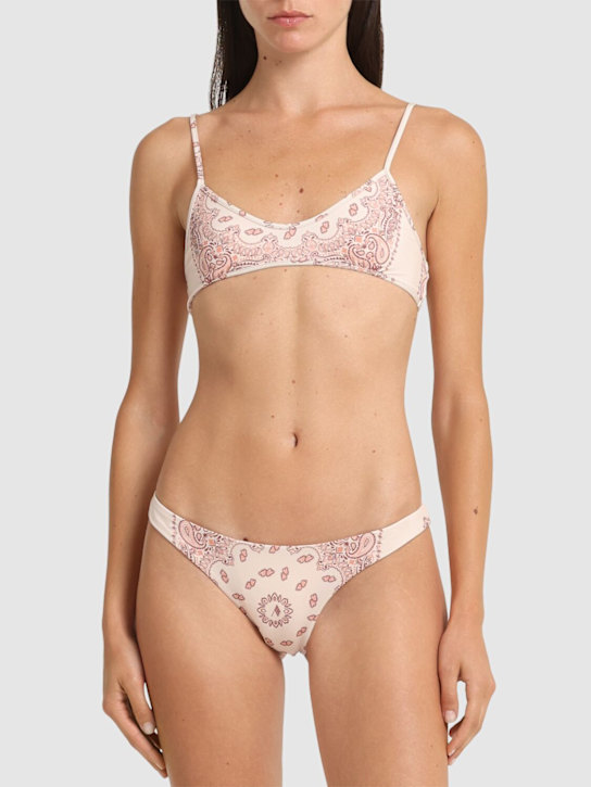 The Attico: Bandana print lycra bikini - Pink/Multi - women_1 | Luisa Via Roma