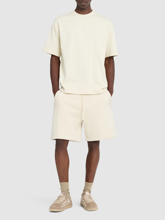 Amiri: Amiri embroidered shorts - Birch - men_1 | Luisa Via Roma