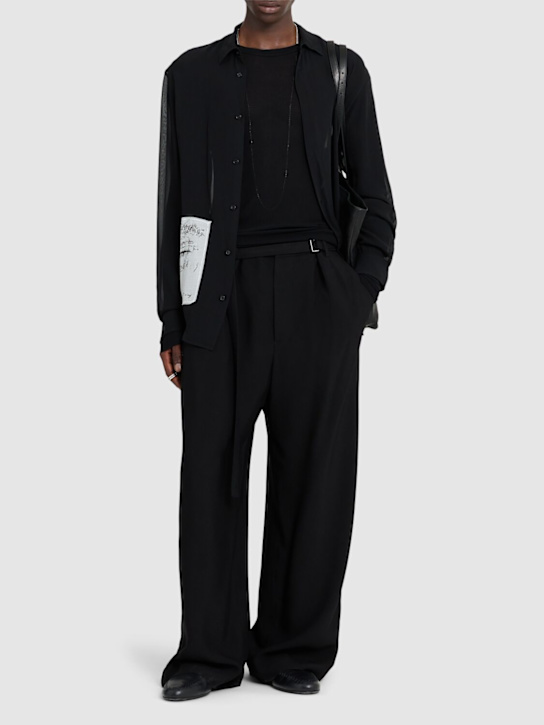 Ann Demeulemeester: Finn high comfort viscose pants - Black - men_1 | Luisa Via Roma