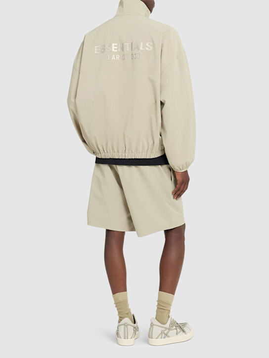 Fear of God ESSENTIALS: Sporty nylon half zip sweatshirt - Timber - men_1 | Luisa Via Roma