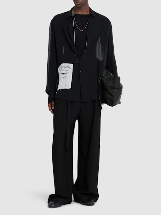 Ann Demeulemeester: Andre classic patch silk shirt - men_1 | Luisa Via Roma